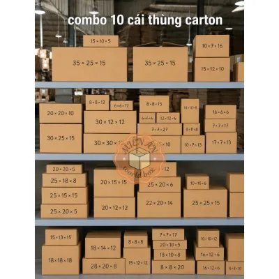 Thùng hộp carton size nhỏ, thùng giấy đóng hàng nhiều kích thước