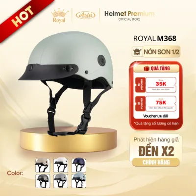 Mũ Bảo Hiểm Nữa đầu Royal M368 - Lỗ Thông Gió, Nón Sơn Nhiều Màu Sắc, Thời Trang Nam Nữ