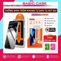 Kính cường lực iphone chống nhìn trộm khung tự dán tự rút bụi Baikô ip x/xsmax/11/12/13/14/15/16/17/pro/promax/plus