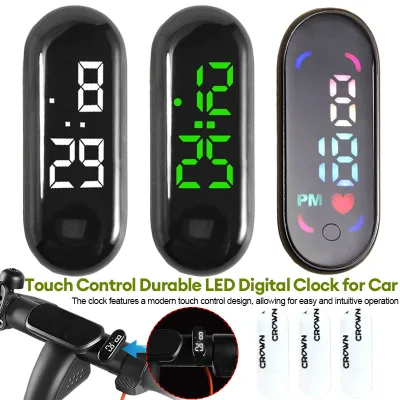 IUG Đồng hồ kỹ thuật số nhỏ Độ bám dính mạnh Màn hình LED Bảng điều khiển ô tô Đồng hồ dính,dễlắpđặt