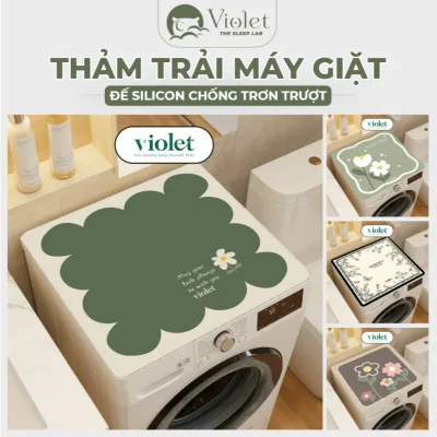 Thảm Lót Máy Giặt Họa Tiết Hoa Trải Tủ Lạnh, Lò Vi Sóng Chống Bụi Bẩn, Chống Trượt