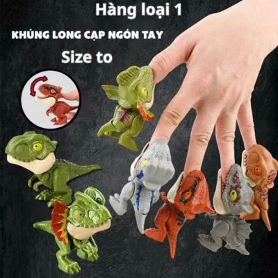 Bộ Sưu Tập 10, 20 Đồ Chơi Khủng Long Cắn Ngón Tay Đáng Yêu Mô Hình Bằng Nhựa Hàm Có Lò Xo Vui Nhộn Cho Bé
