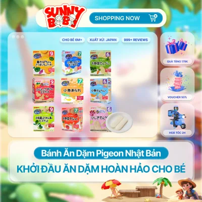 Bánh ăn dặm Pigeon Nhật Bản cho bé 6 - 9 tháng tuổi hoá đơn đầy đủ