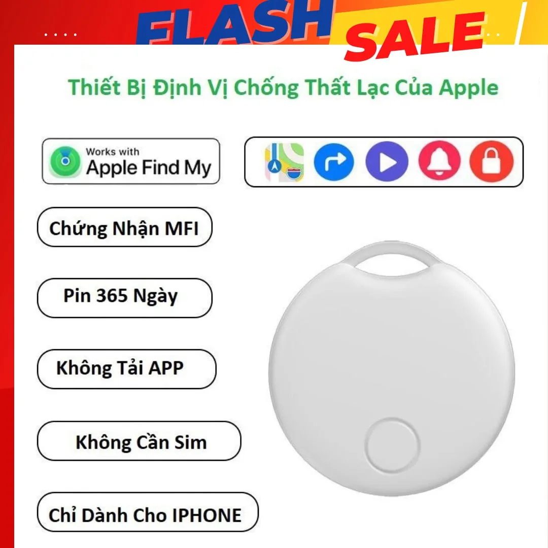 Thiết bị định vị Smart Tag chuẩn MFI cho IOS, Định vị theo dõi ô tô, xe máy, túi ví ...