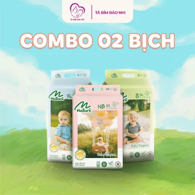 Tã bỉm Momo Nature chính hãng, bỉm Nature mẫu mới, tã dán quần cho bé full size