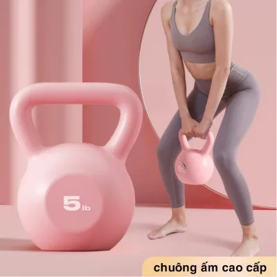 chuông ấm tập gym nữ nhiều mềm 5lb~20lb, hỗ trợ tập lưng vai,squat tay mông đùi tập gym