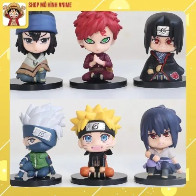 Mô Hình Naruto ChiBi, Bộ 6 Nhân Vật Naruto, Kakashi, Itachi, Sasuke, Garaa, Siêu Đẹp - Figure Anime Naruto