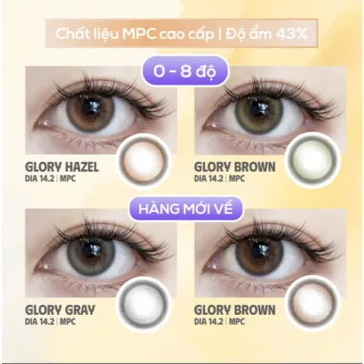 SLENS - Lens 1 NGÀY (1 CHIẾC) GLORY Brown/ Gray/ Green/ Hazel MPC- Kính áp tròng Hàn quốc Seoullens Chi nhánh Đà Nẵng