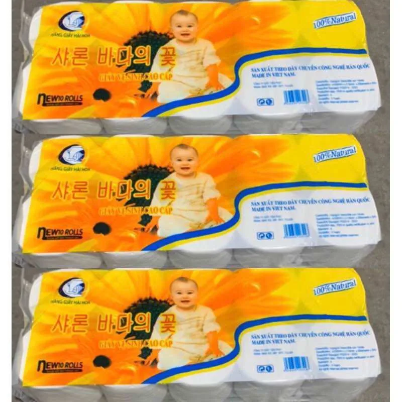 Giấy vệ sinh Hải Hoa vàng 10 cuộn không lõi