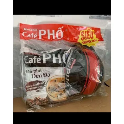 Combo 1 Bịch Cà Phê Phố Đen Đá 30 Gói Tặng Nón Bảo Hiểm