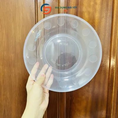 Đĩa nhựa tròn trong suốt Song Long - đĩa đựng hoa quả, bánh kẹo, đồ ăn vặt tiện lợi