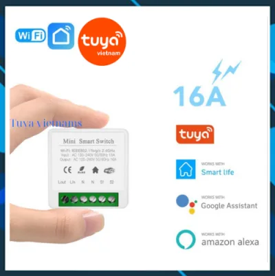 Công tắc thông minh Mini 16A tuya, điều khiển từ xa qua điện thoại