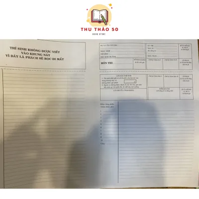 Giấy thi A3, giấy viết văn phách dọc , phách ngang ( 50 / 100 tờ).