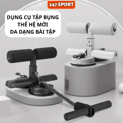 Dụng cụ tập cơ bụng ( kèm dây kéo ) nâng cấp gym yoga tại nhà đa năng đế hút chân không trụ chữ T eo thon bụng gọn