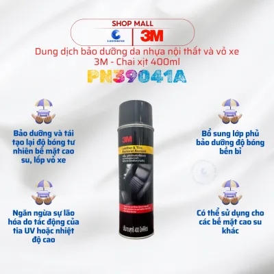 3m Leather and Plastic Interior and Car Cover Maintenance Solution 39041A - Spray Bottle 400ml - Imported from Thailand