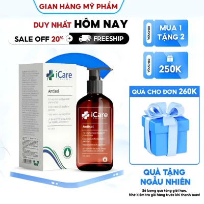 Dầu Gội iCare Pharma Antisol Dược Liệu PH 6.5 Giúp Làm Sạch Gàu Giảm Ngứa 240ml