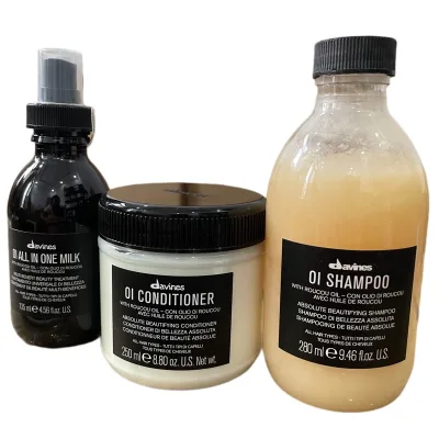 Combo gội xả và xịt dưỡng chăm sóc tóc đa năng Davines OI / ALL ONE MILK 280ml/250ml/135ml