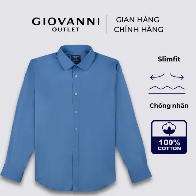 Giovanni Men's Long-Sleeve Shirt Anti-Wrinkle 100% Supima Cotton Slimfit Design Gls0371-1