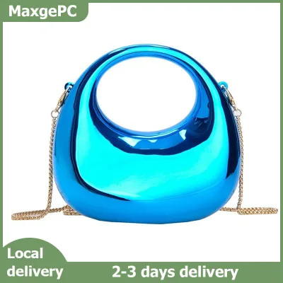 MaxgePC Của phụ nữ chuỗi Crossbody Túi ví nhỏ Acrylic kim loại ánh nửa mặt trăng bên tiệc của phụ nữ túi sang trọng Túi xách