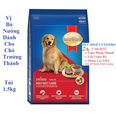 THỨC ĂN CHO CHÓ LƠN SmartHeart Vị Thịt Bò Nướng Túi 1.5kg Xuất xứ Thái Lan - Pet shop 24