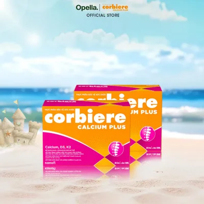 Bộ 2 Thực phẩm bảo vệ sức khỏe Corbiere Calcium Plus Mới - Canxi hữu cơ + D3 + K2