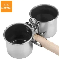 MAOMEI 2in1 Hộp đựng thức ăn cho chim Thép không gỉ Có thể tháo rời Hộp đựng thức ăn cho vẹt Lắp đặt dễ dàng Bền Bát cho vẹt ăn nước Đồ dùng cho thú cưng