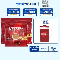 [Tặng Ca đá] Combo 3 Bịch NESCAFE 3IN1 Công thức cải tiến - VỊ NGUYÊN BẢN Bịch 46 +3  gói