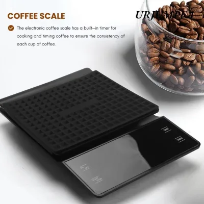 Cân nhà bếp URJUMPEA, có hẹn giờ Cân điện tử chính xác cao, Màn hình LCD nhỏ giọt đổ nóng 3Kg / 0,1G Cân Espresso Nhà bếp gia đình