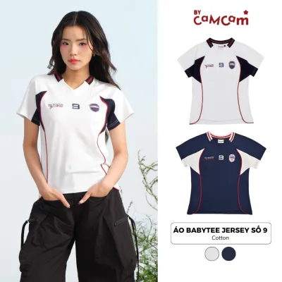 Áo Thun Babytee Thể Thao 𝑩𝒚𝒄𝒂𝒎𝒄𝒂𝒎 Jersey Số 9 Soccer Hack Dáng Đường Phố Cho Nữ ATN006