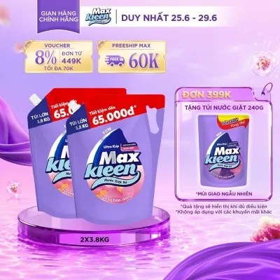 Combo of 2 Bags of Magical Laundry Detergent/ Hoa Nang/ Garden Som Mai/ Natural 3.8kg