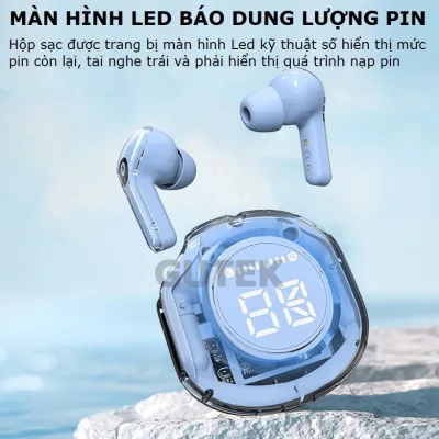 HOT_Tai Nghe Bluetooth Không Dây KY9 Ultrapods Pro v5.3 Cảm Ứng Âm Thanh Hifi Có Mic Đàm Thoại , Thiết Kế Nhỏ Gọn, Trong Xuốt Sang Chảnh