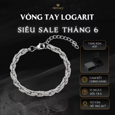 Vòng tay titan không gỉ LOGARIT xích oval lớn freesize phong cách cá tính kèm hộp cao cấp MERCURY quà tặng bạn trai