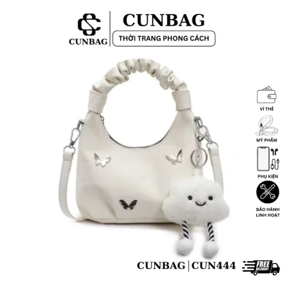 Túi Xách Nữ Quai Rúm Đính Phụ Kiện Xinh Sắn Cầm Tay Đeo Chéo CUN444