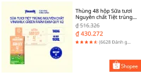 Thùng 48 hộp Sữa tươi Nguyên chất Tiệt trùng Vinamilk Green Farm A2 Không Đường 110ml