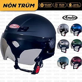 Nón bảo hiểm 1/2 ANDES 109 có kính đi xe máy cho nam và nữ chính hãng