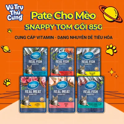 Pate Snappy Tom cho Mèo gói 85g, thành phần thịt thật, không ngũ cốc