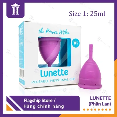 Genuine Finnish Lunette Menstrual Cup Size 1 (Purple) 25ml, 100% Medical Silicone Material Replaces Sanitary Pads - Lunette Menstrual Cup