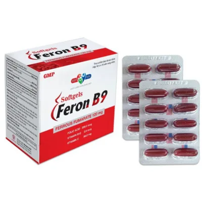 MDP Thực phẩm chức năng bổ sung sắt Feron B9 Mediphar Usa Lọ 120 viên nang mềm (Bổ sung sắt và các vitamin tạo máu)