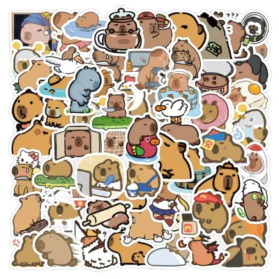 3 Sticker Meme CAPYBARA trang trí máy tính casio 580VNX, 880BTG, 570, laptop, mũ bảo hiểm (CHỐNG NƯỚC)