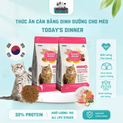 Thức ăn cho mèo mọi lứa tuổi Today's Dinner Hàn Quốc 1kg - Thức ăn hạt cho mèo Sweet pet shop