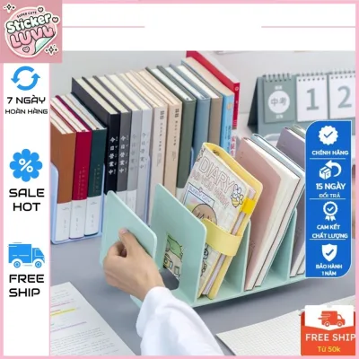 Desk Bookshelf, Desk Bookshelf with Compartments, Shelf with Compartments for Books and Pens, Stationery Storage Tray for Students