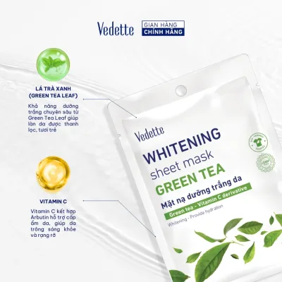 Combo of 10 Vedette Green Tea Whitening Paper Masks 22ml