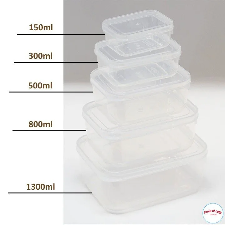 Hộp nhựa trữ đông đồ ăn dặm 160ml/300ml/500ml -Hộp đựng thức ăn Việt Nhật (MS:6685-1/6685-2/6685-3)