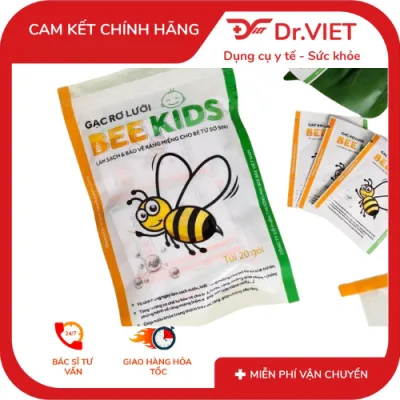 Gạc Rơ Lưỡi Bee Kids 20 Gói / 36 Gói Chính Hãng – Vệ Sinh Răng Miệng Dịu Nhẹ, An Toàn Cho Trẻ Sơ Sinh & Trẻ Nhỏ, Gạc Tiệt Trùng Dùng Một Lần, Không Xơ, Không Gây Tổn Thương Nướu, Sản Phẩm Thuộc Công Ty Cổ Phần Thương Mại Bee Bee Việt Nam, Tiện Lợi Cho Mẹ