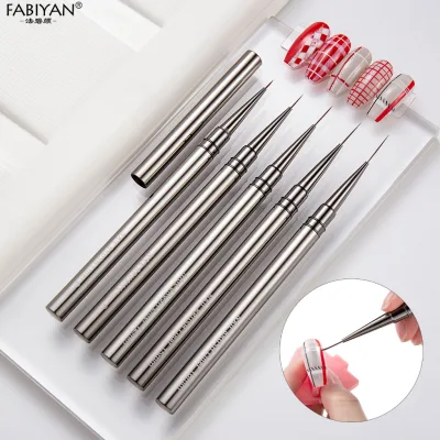 Bộ cọ vẽ nail siêu nét FABIYAN cao cấp nghệ thuật có nắp đậy
