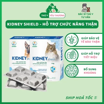Viên uống KIDNEY Shield Bossen - Hỗ trợ chức năng thận và bổ sung khoáng (hộp 12 viên) - cho chó mèo