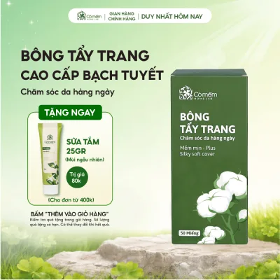 Bông tẩy trang làm sạch da hộp 30g sạch sâu mềm mịn Cỏ Mềm