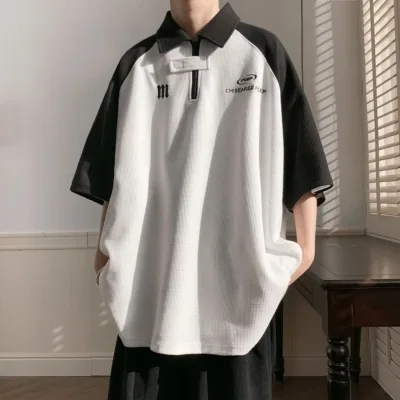 Áo Thun Polo Ngắn Tay In Logo Waffle Thời Trang Thoải Mái Và Hợp Xu Hướng Mới áo Phông Áo Thun Nam Thời Trang Nam áo Thun Nam Form Rộng áo. Nam áo Thun Trắng áo Thun Thể Thao áo Thun Cotton áo Phông Nam Nữ áo From Rộng áo Vintage