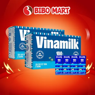 Box of 48 Boxes of Vinamilk Low Sugar Uht Fresh Milk 110/180ml over 1 Year Old for Babies - Bibomart