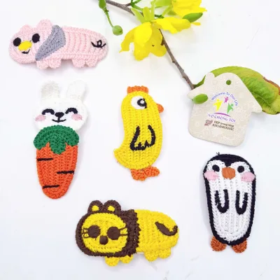 Kẹp tóc nữ Hàn Quốc cute, phụ kiện nữ mỏ vịt, cặp tóc mái cho bé gái, kẹp mái vải len hình thú hoạt hình siêu cute - thương hiệu VỢ CHỒNG TÔI